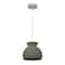 Hello Honey® Sienna Matte Charcoal Boho Ceramic Ceiling Light with White Fabric Cord